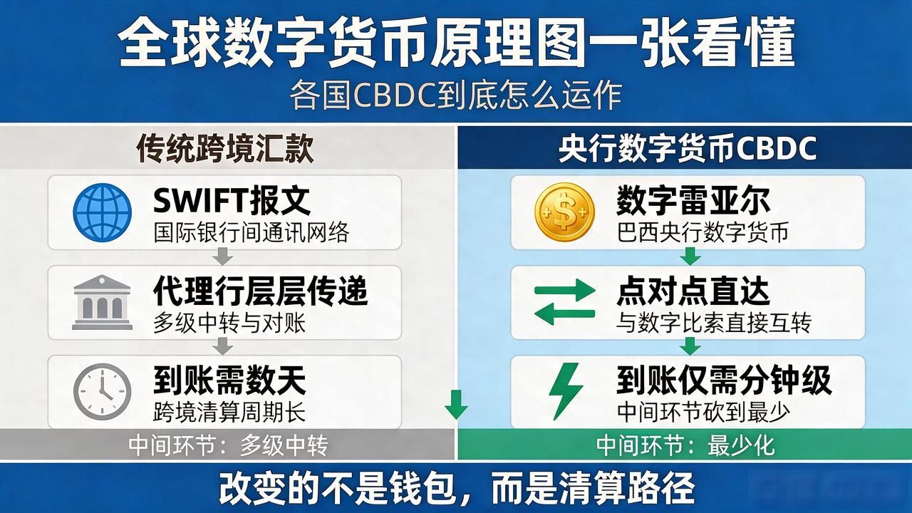 全球数字货币原理图片_CBDC底层架构原理图_数字货币清算路径革新